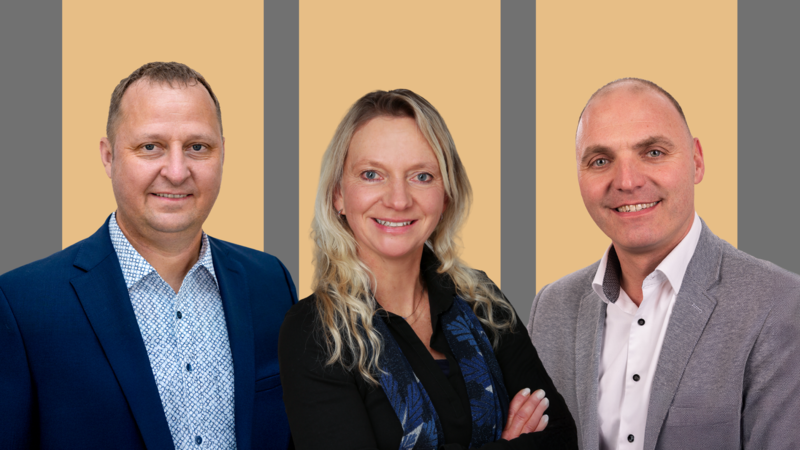 Mario Wolff (FL), Katja Besold (FW/&Uuml;WG) und Michael Ullrich stehen am Sonntag in Walsdorf zur Wahl.