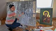 Derzeit malt Olga Liashenko nur mit den Farben Schwarz und  Weiß.