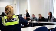Ein Blick in den Gerichtssaal 107 des Justizpalastes am Wilhelmsplatz