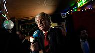 Geert Wilders, Vorsitzender der Partei für die Freiheit, nach der Bekanntgabe der ersten  Ergebnisse der Parlamentswahlen in den Niederlanden.