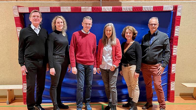 Der Vorstand zieht an einem Strang f&uuml;r den TV/DJK Hammelburg (von links): Vorsitzender Willy Willeke, Vorsitzende Tabea Lang, Vorsitzender Georg Oel, Schatzmeisterin Susanne M&ouml;ldner, &Ouml;ffentlichkeitsreferentin Angelika Silberbach und Vorsitzender H...