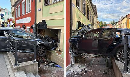 Auto durchbohrt Hauswand und bleibt stecken: Unfall in Bamberger Altstadt