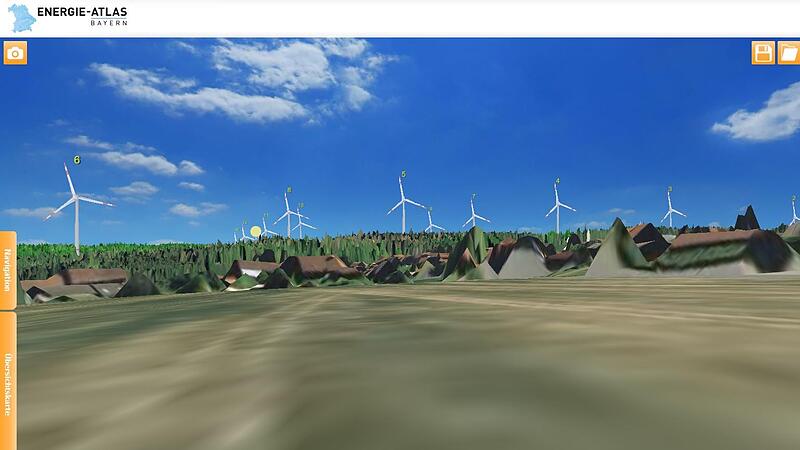 Visualisierter Blick Am Heiligen in Ro&szlig;bach auf die geplanten Windr&auml;der im Ro&szlig;bacher Forst.