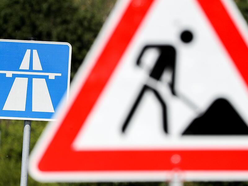 Bauarbeiten auf Autobahn