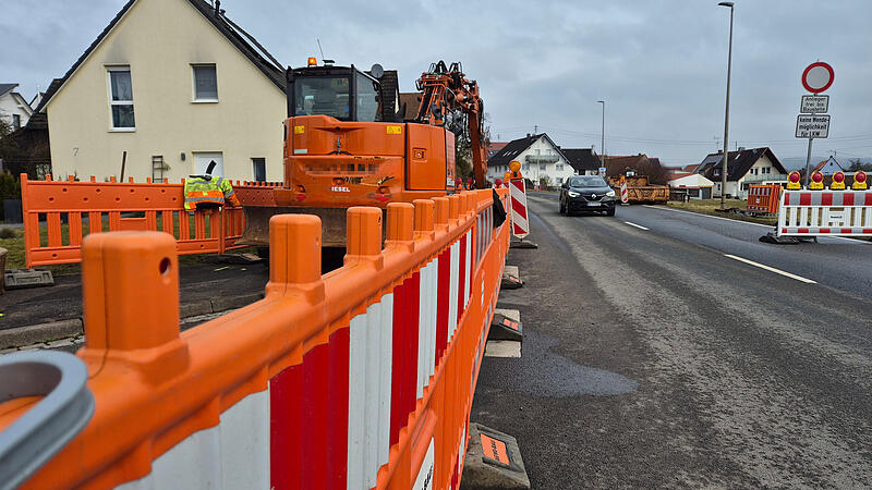 Die Baustelle an der Bundesstraße B279 in Reckendorf im Landkreis Bamberg