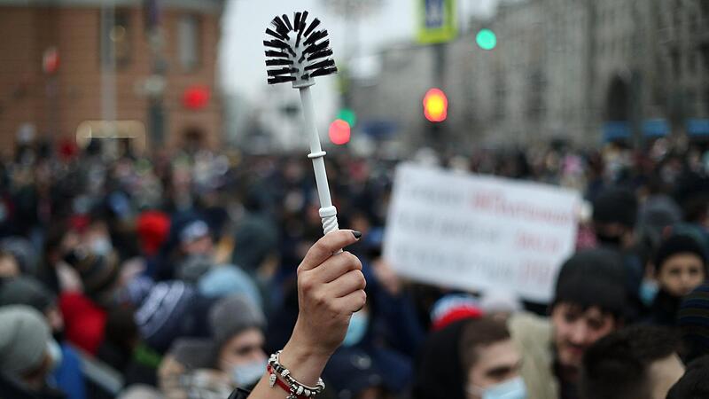 Kundgebung zur Unterstützung des russischen Oppositionsaktivisten Alexej Nawalny in Moskau. Kundgebung zur Unterstützung des russischen Oppositionsaktivisten Alexej Nawalny in Moskau.