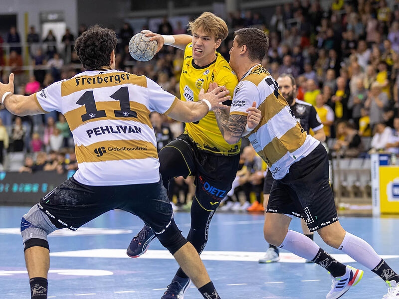 Janis Pavels Valkovskis (hier gegen den HC Elbflorenz) war in Lübeck der X-Faktor im Spiel des HSC Coburg.