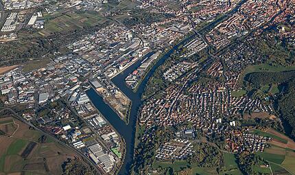 Der Wirtschaftsstandort Bamberg aus der Luft