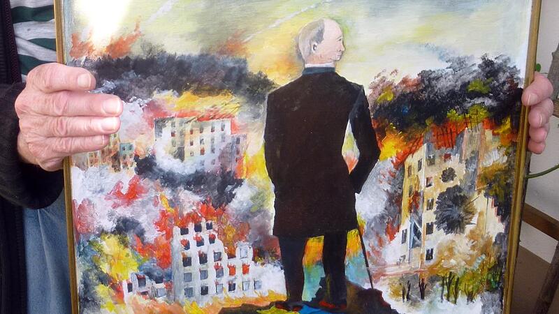 Bei der 38. Kunstmesse &bdquo;ARTkronach&ldquo; stellt Dieter Backert neben Aquarellen auch sein neuestes Werk, Malerei zum Thema &bdquo;Ukraine&ldquo;, vor.