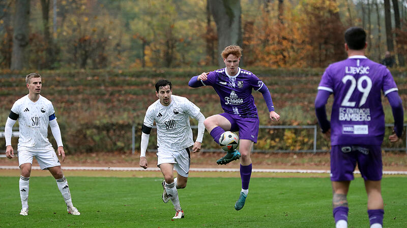 Luca Leistner (Mitte) und der FC Eintracht Bamberg haben drei Bayernligaspiele am St&uuml;ck gewonnen. Zum Verfolgerduell kommt am Samstag der Drittliga-Unterbau des FC Ingolstadt.