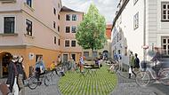 Grüner, schöner, belebter: So könnten sich die Grünen den Bereich vorm Stadtarchiv in der Steingasse vorstellen. Die Steingasse zu sperren ist einer ihrer Vorschläge zur Verkehrsberuhigung in der Innenstadt. Grüner, schöner, belebter: So könnten sich die Grünen den Bereich vorm Stadtarchiv in der Steingasse vorstellen. Die Steingasse zu sperren ist einer ihrer Vorschläge zur Verkehrsberuhigung in der Innenstadt.