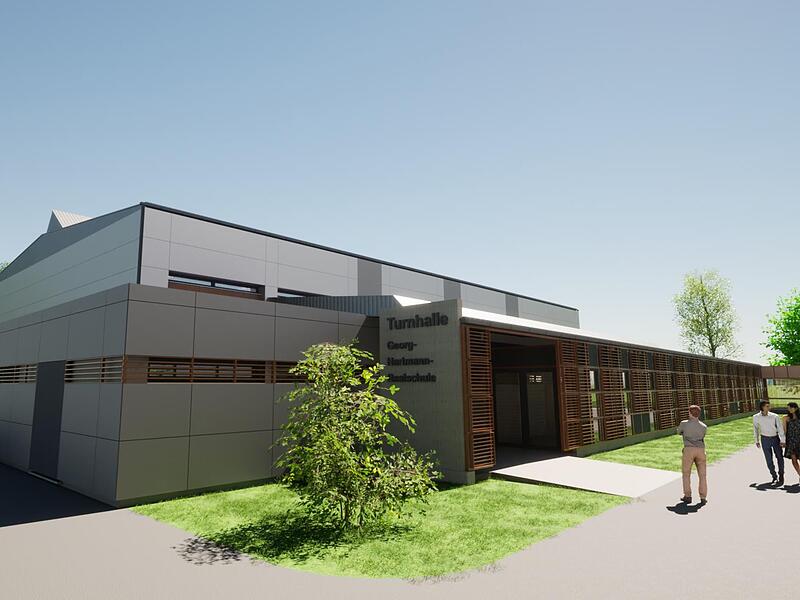 So k&ouml;nnte die generalsanierte Turnhalle der Georg-Hartmann-Realschule aussehen. Viele Detailfragen sind aber noch offen.Forchheim & Fr&auml;nkische Schweiz