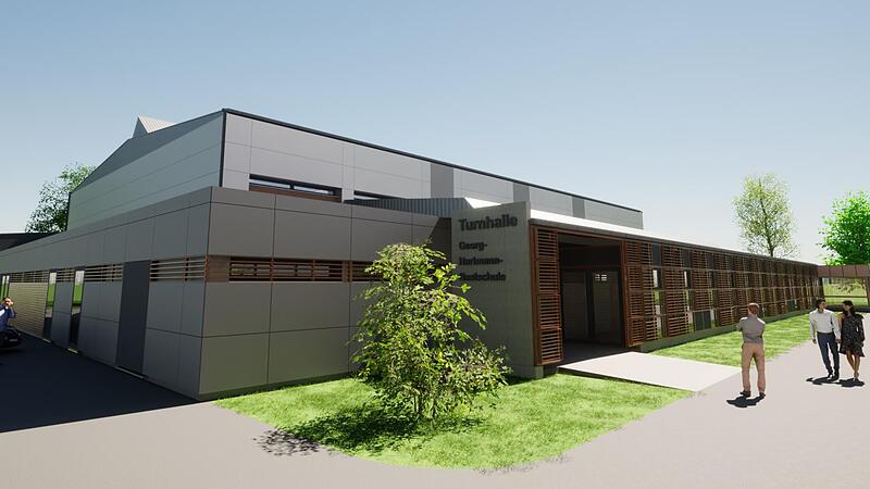 So k&ouml;nnte die generalsanierte Turnhalle der Georg-Hartmann-Realschule aussehen. Viele Detailfragen sind aber noch offen.Forchheim & Fr&auml;nkische Schweiz