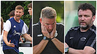 Dieses Trainer-Trio kämpft um den Relegationsplatz in der Bezirksliga West: Dominic Fischer vom FC Mitwitz (links), Andre Siemon vom FC Burgkunstadt (Mitte) und Mario Lochmann vom TSV Meeder.