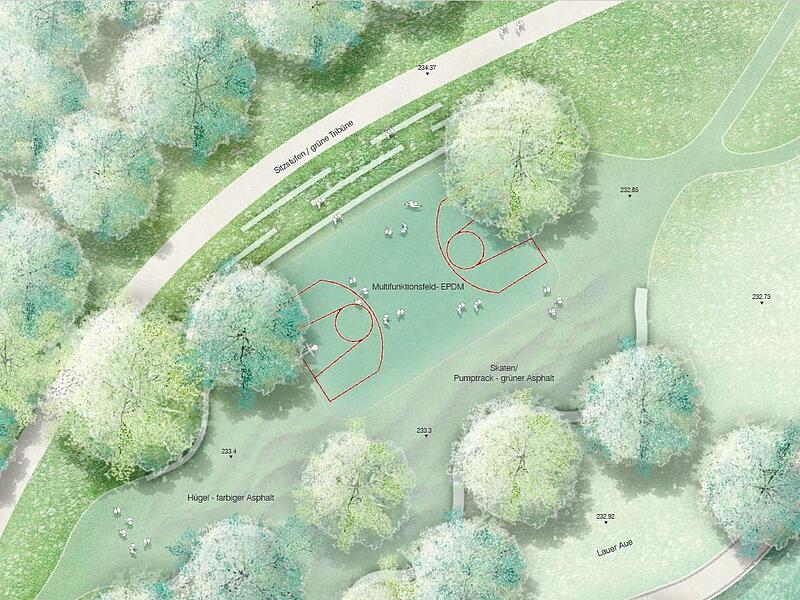 Skatepark, Pumptrack und Sportfelder Skatepark, Pumptrack und Sportfelder