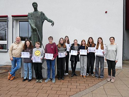 Die Preistr&auml;ger des Lateinwettbewerbs.