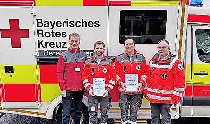 1. Vorsitzender Michael Rendl (von links), Sebastian Oeding, Johannes Hagen und Kreisgeschäftsführer Harald Erhard. 1. Vorsitzender Michael Rendl (von links), Sebastian Oeding, Johannes Hagen und Kreisgeschäftsführer Harald Erhard.