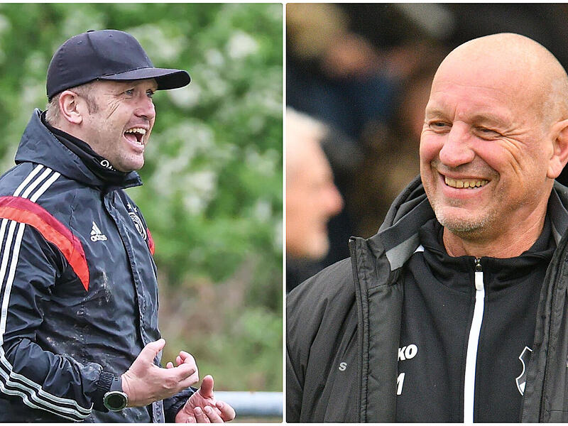 Gehen mit ihren Mannschaften als Meisterschaftsfavoriten in die neue Kreisliga-Saison: Heiko Melzer vom FC Kronach und Oliver M&uuml;ller vom FC Burgkunstadt.