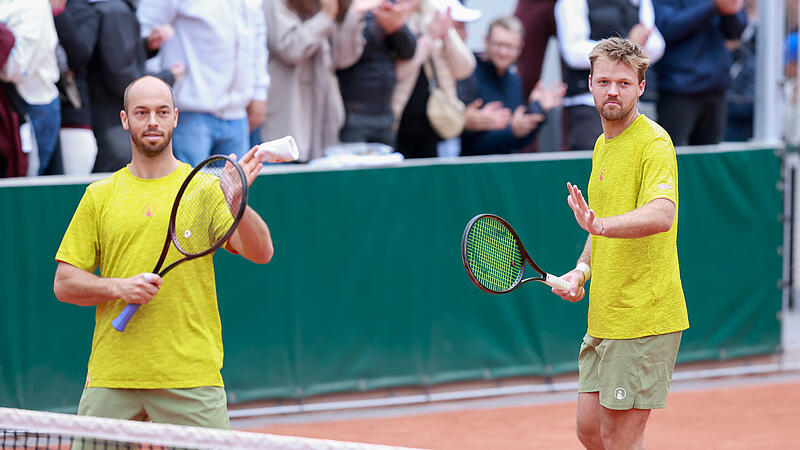 Kevin Krawietz (rechts) und Tim P&uuml;tz (hier bei den French Open vor zwei Monaten) stehen im Olympia-Viertelfinale.