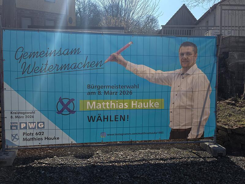 Wahlplakat Matthias Hauke Kommunalwahl B&uuml;rgermeisterkandidat