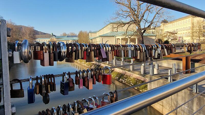 Valentinstag am Luitpoldsteg in Bad Kissingen Valentinstag am Luitpoldsteg in Bad Kissingen