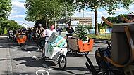 Per Lastenfahrrad ging es fürs Bamberger JuZ vom Margaretendamm in die Benzstraße. Dort hat das Jugendzentrum während der Sanierung seine neue Heimat.