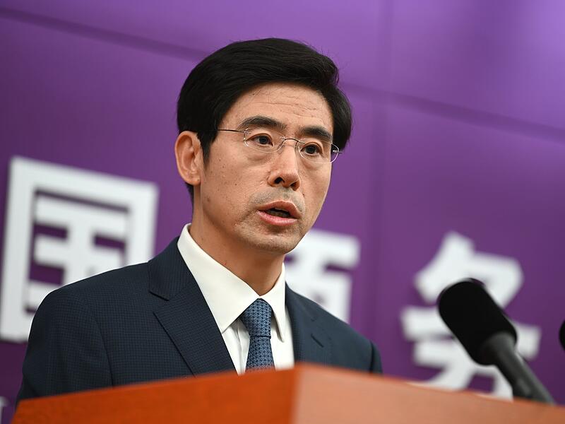 Chinas Sprecher Yadong im Handelsministerium Chinas Sprecher Yadong im Handelsministerium