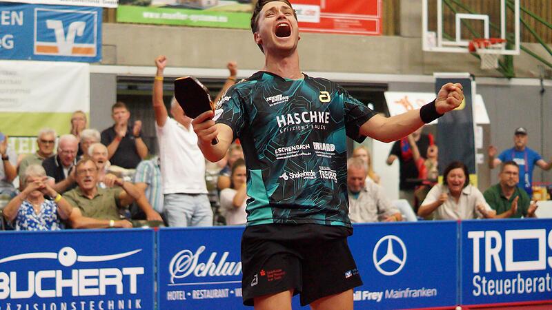 Filip Zeljko spielte stark und gewann sein Einzel gegen Steffen Mengel beim 3:0-Erfolg des TSV Bad K&ouml;nigshofen gegen Post SV M&uuml;hlhausen.