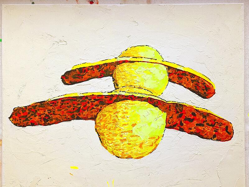 Das Motiv steht schon mal und wartet auf den passenden Hintergrund.Die Coburger Bratwurst auf Leinwand Das Motiv steht schon mal und wartet auf den passenden Hintergrund.