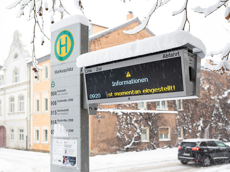 Aufgrund des Schneechaos musste der Busverkehr in Bamberg eingestellt werden.