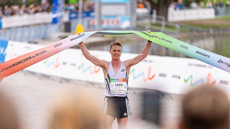Sein gr&ouml;&szlig;ter Erfolg: Gabriel Lautenschlage gewinnt den M&uuml;nchen-Marathon.