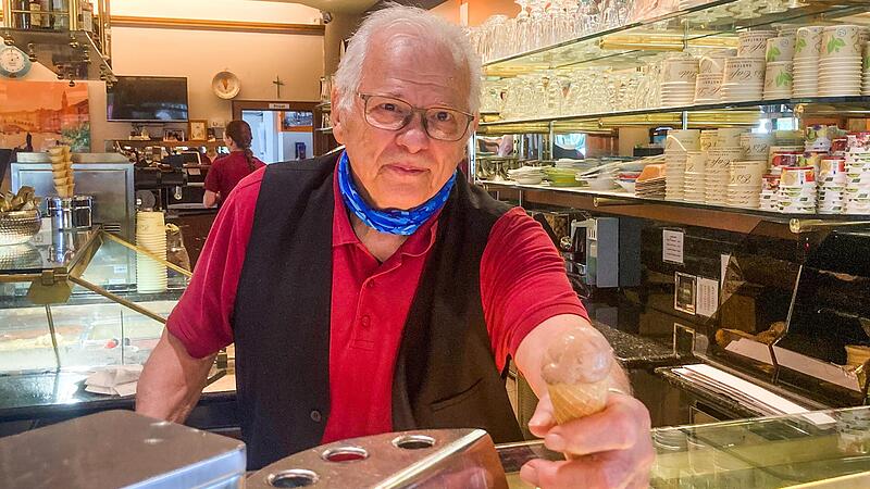 Verkauft seit 1965 selbst gemachtes Eis in der Gartenstadt in Bamberg: Alberto Dal Fabbro