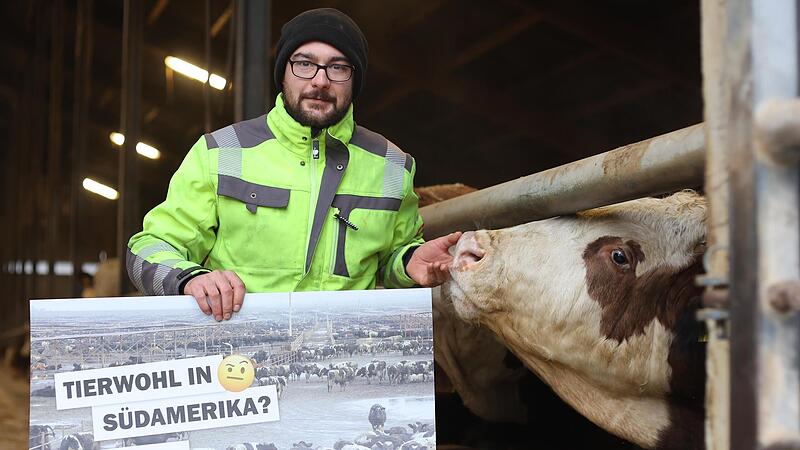 Während die Europäische Union auf dem Mercosur-Gipfel in Montevideo verhandelte, protestierte Viehhalter Michael Hofmann (Oberwerrn) gegen das Handelsabkommen. Während die Europäische Union auf dem Mercosur-Gipfel in Montevideo verhandelte, protestierte Viehhalter Michael Hofmann (Oberwerrn) gegen das Handelsabkommen.
