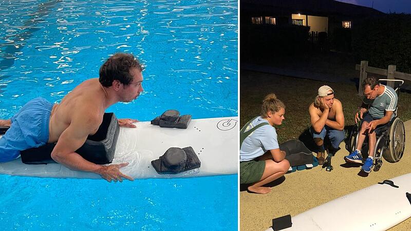 Johannes Grasser will im Herbst bei den Para-Surf-Weltmeisterschaften in Kalifornien starten &ndash; aktuell wird noch am Surfboard gebastelt.