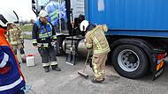 Zu einem vermeintlichen Gausaustritt wurde die Feuerwehr Haßfurt am Hafen gerufen.