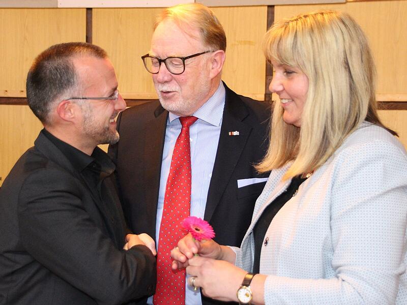 René Boldt , Hans Michelbach, Birgit Weber Parteifreunde im Gespräch: Unser Archivfoto zeigt René Boldt (links) mit dem ehemaligen Bundestagsabgeordneten Hans Michelbach und Coburgs ehemaliger Zweiter Bürgermeisterin Birgit Weber.