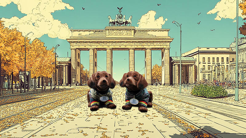 So gut die Tarnung auch ist: Dieser Wackel-Dackel sorgt für Aufsehen, und zwar bald sogar in Berlin.