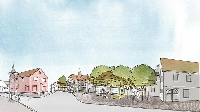 So k&ouml;nnte der Rathausplatz in Mainleus  nach dem Umbau aussehen.