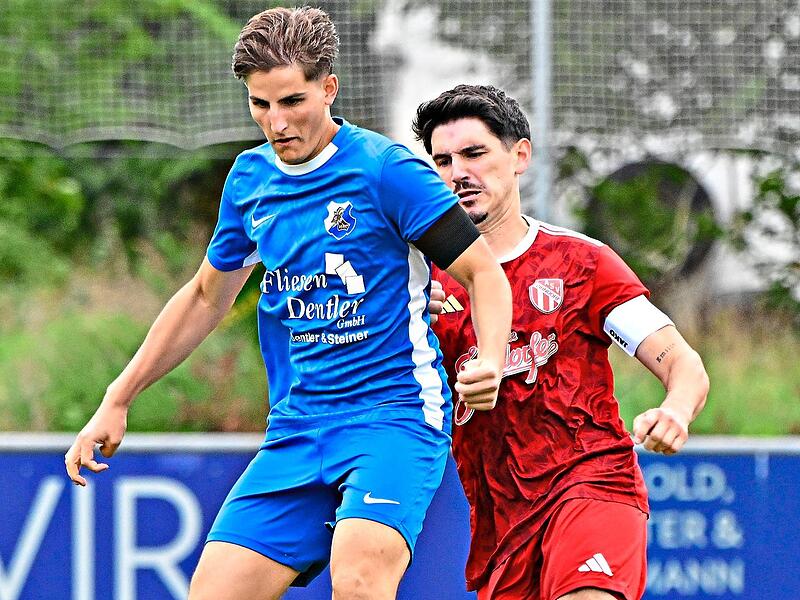 Torj&auml;ger Felix Lengenfelder (l.) blieb diesmal ohne Treffer, gewonnen hat die SpVgg Zeckern trotzdem. Zink