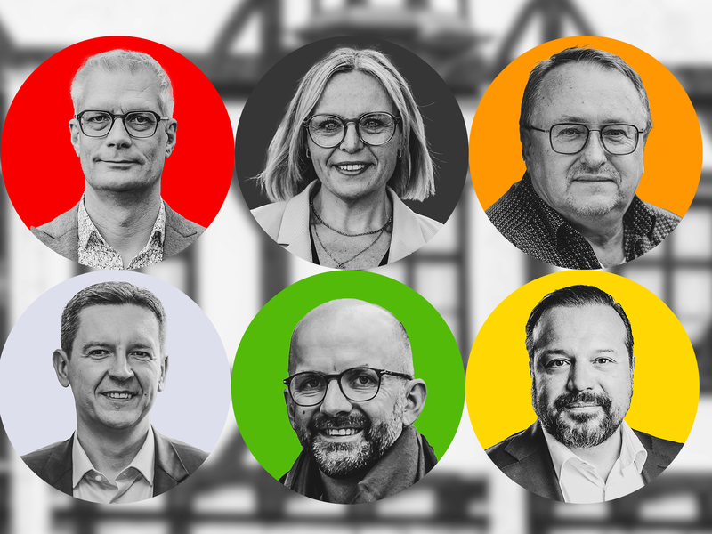 Wer übernimmt 2026 Forchheims Rathaus? Die Königsstadt erlebt eine nie gekannte Fülle an Kandidatinnen und Kandidaten. Uwe Kirschstein, Martina Hebendanz, Manfred Hümmer, Viktor Naumann, Markus Dietz und Tino Reichardt - und es könnten noch weitere Namen hinzukommen.