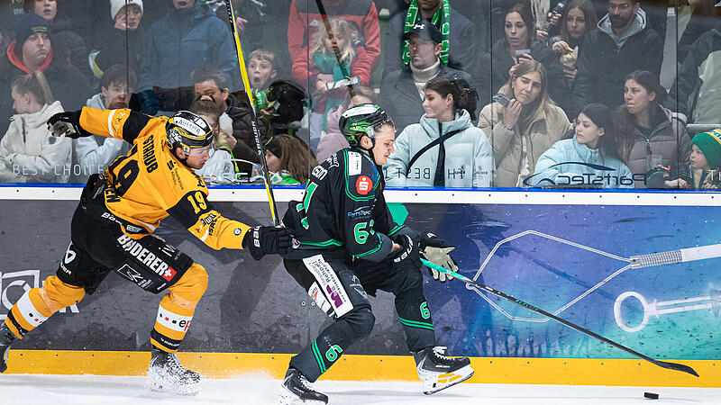 Samuel Eriksson (rechts) entschied Spiel 2 mit individueller Klasse. Beim letzten Schritt gegen Julian Straubs F&uuml;ssener nahm H&ouml;chstadts Schwede eine andere, nicht minder wichtige Rolle ein.