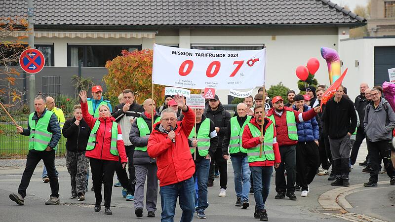 In H&ouml;chstadt protestierten Schaeffler-Mitarbeiter.