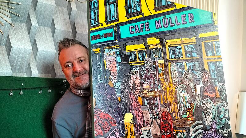 Markus Heger malt Bamberg und seine Ikonen gern mit einem Augenzwinkern.