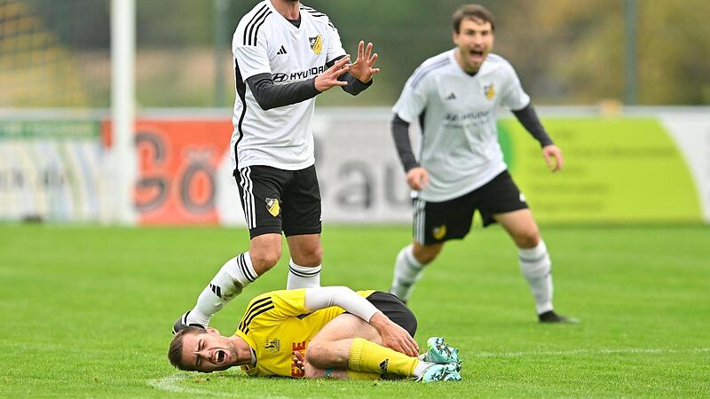 Sechs Tore, viele Zweikämpfe, viele Emotionen: Ali Sakli (oben) und die DJK Wimmelbach teilten mit dem ASV Möhrendorf um Knipser Tim Schmidt (unten) die Punkte.Forchheim & Fränkische Schweiz