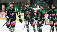 Nichts zu holen gab es für die Höchstadt Alligators um (von links) Austin Albrecht, Anton Seewald, Nick Dolezal und Martin Vojcak in Weiden.