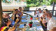 Unsere Festbier-Tester bei der Arbeit: (v. l.) Melanie Streit, Lutz Herkner, Andreas Böker, Michael Hartmann, Lydia Drawe, Luisa  Zametzer und Udo Schönfelder.Forchheim & Fränkische Schweiz