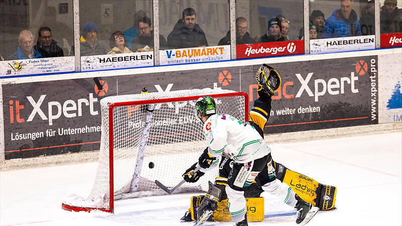 Tylor Gron besorgte das zwischenzeitliche 2:0 f&uuml;r die H&ouml;chstadt Alligators beim EV F&uuml;ssen.