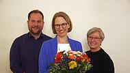 Vizepräsident Michael Eber, Präsidentin Maren Schmitt (20 Jahre Mitgliedschaft) und Vizepräsidentin Renate Horch.