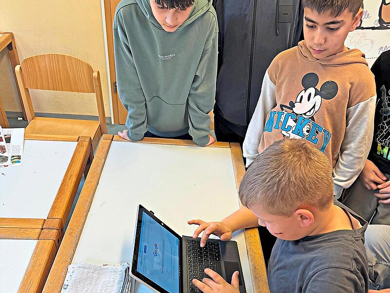 W&auml;hrend der Projektarbeit gingen die Kinder...
