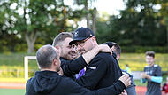 Der Regionalliga-Klassenerhalt 2024 war sein gr&ouml;&szlig;ter Erfolg mit dem FC Eintracht: Jan Gernlein (Mitte) musste nach turbulenten Tagen kurz vor dem Bayernliga-Spiel in Gro&szlig;schwarzenlohe gehen.